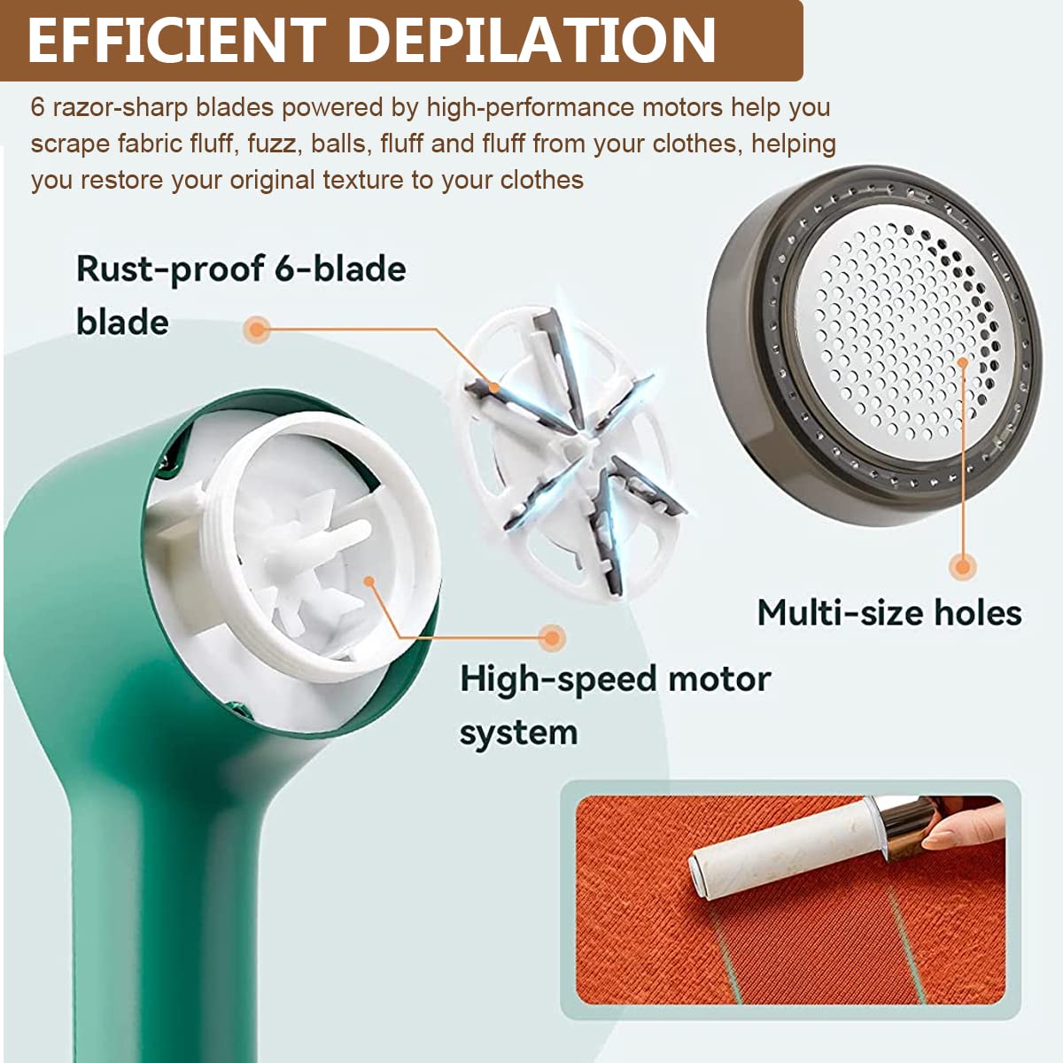HASTHIP 2 in 1 Lint Remover for Clothes Rechargeable Lint Remover with Hidden Lint Roller Handle, with 1 Replace Blade and 2 Lint Roller Handle HASTHIP 2 in 1 Lint Remover for Clothes Rechargeable Lint Remover with Hidden Lint Roller Handle, with 1 Replace Blade and 2 Lint Roller Handle